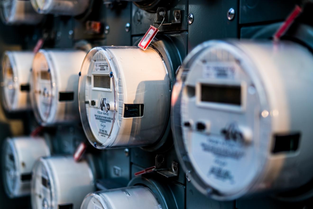 Close cropped image of electric meters, which consumers are updated about via short code notifications